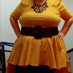 Mustard yellow high low top